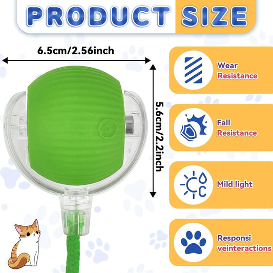 Active Rolling Ball with Tail for Cats/Dogs, Rechargeable Electric Interactive Ball Toy