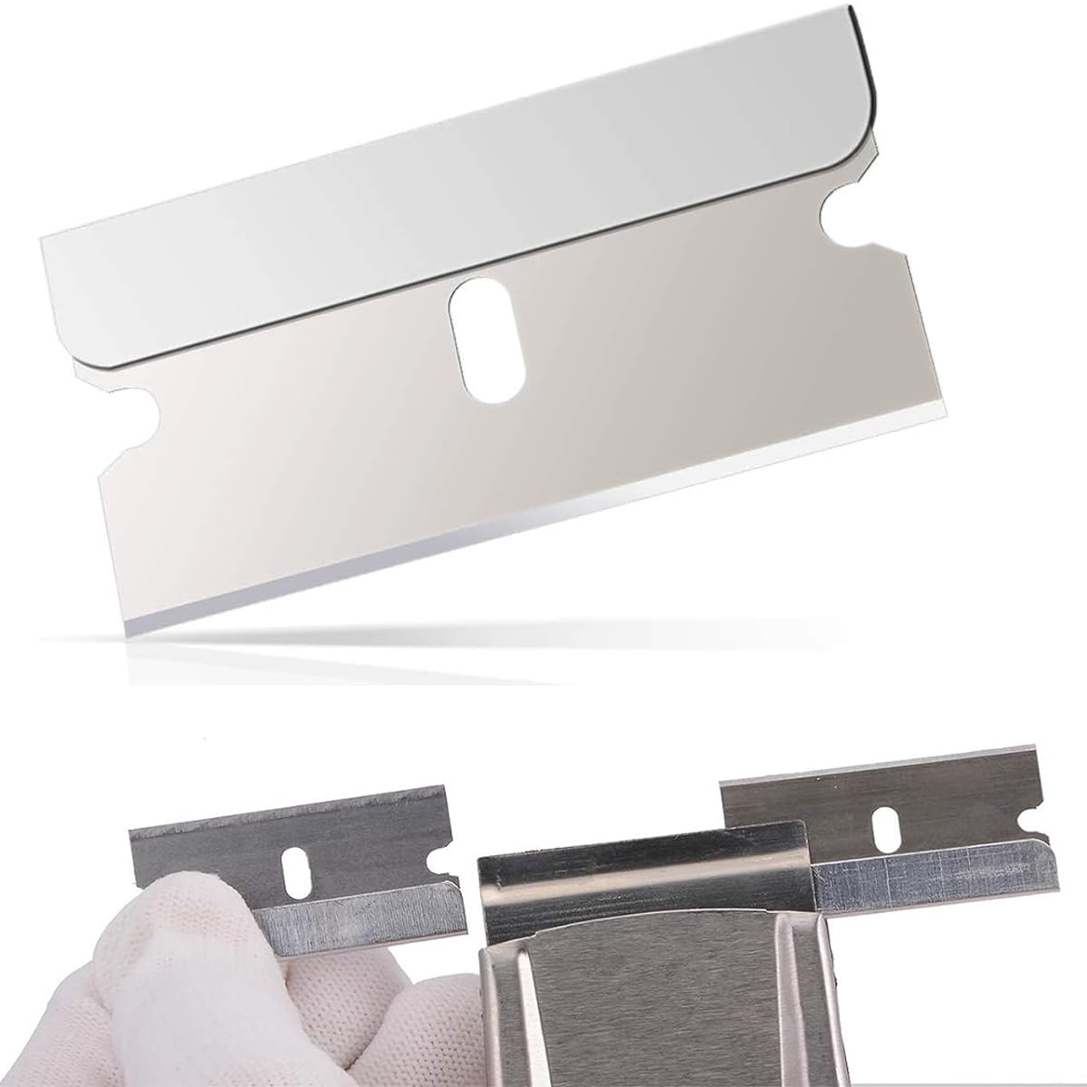 Razor Blades Plastic Window Glass Scraper Blades Non-Scratch Blades Replacement Razor Scraper Blades for Ceramic Hob Decal Paint Residue Paint Scraper Cleaning Tool Decals Scraper