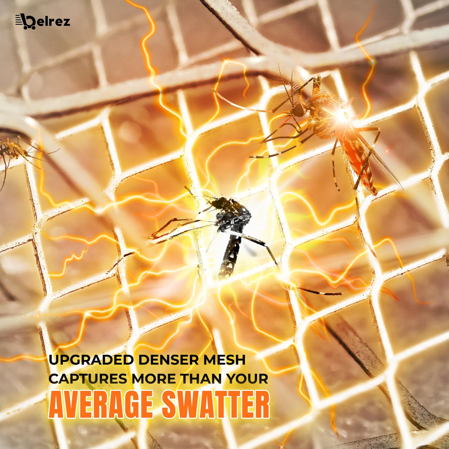 Electric Fly Zapper - Electronic Bug Zapper with Protective net Layer - Pest Control Mosquito and Insect Catcher Racket - Electric Fly Swatter - Handy Fly Killer Racket for Indoor and Outdoor