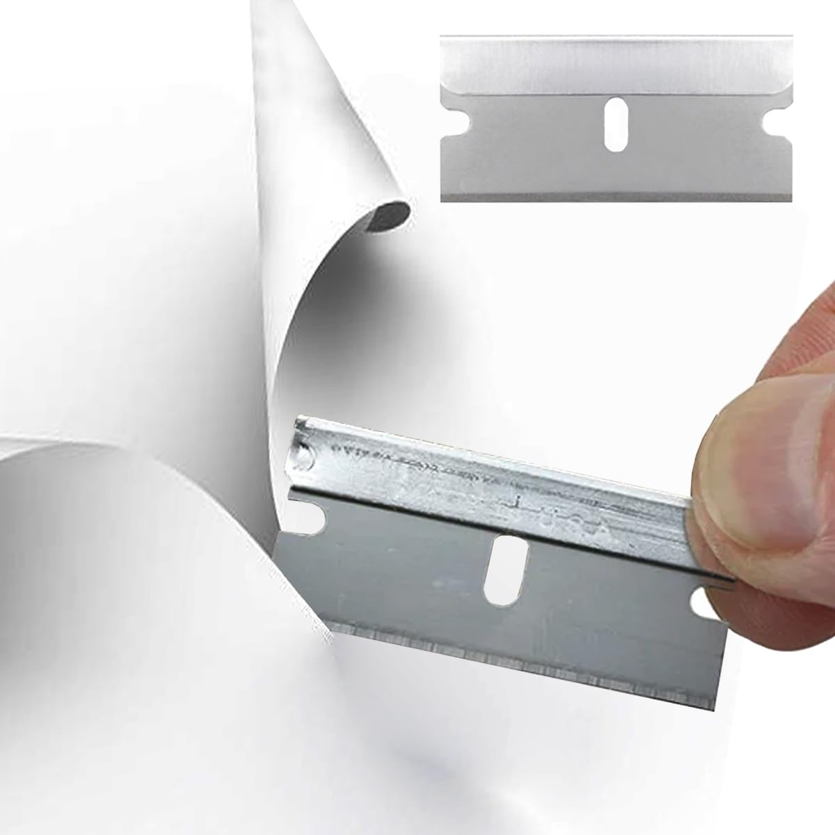 Razor Blades Plastic Window Glass Scraper Blades Non-Scratch Blades Replacement Razor Scraper Blades for Ceramic Hob Decal Paint Residue Paint Scraper Cleaning Tool Decals Scraper