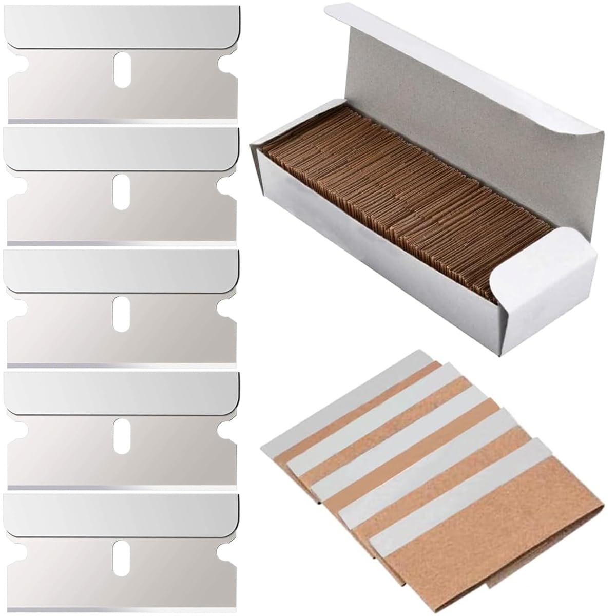 Razor Blades Plastic Window Glass Scraper Blades Non-Scratch Blades Replacement Razor Scraper Blades for Ceramic Hob Decal Paint Residue Paint Scraper Cleaning Tool Decals Scraper