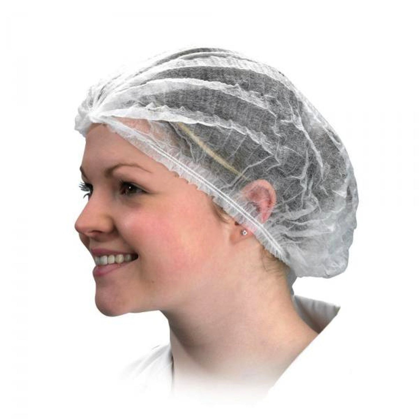 Disposable White Mob Caps Hair Net Caps (100 pack)